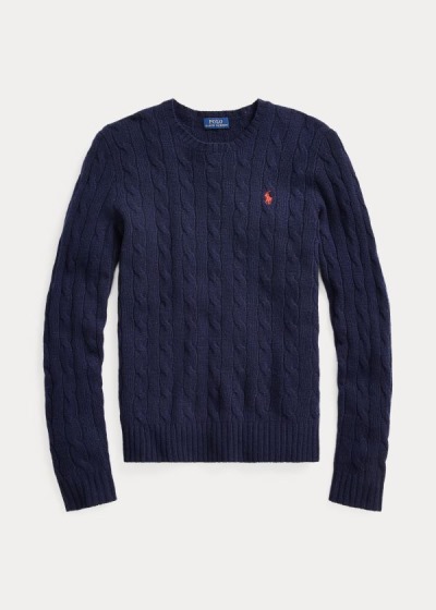 Sueter Polo Ralph Lauren Mujer Azul Marino - Cable Wool Crewneck - GHMBC1258